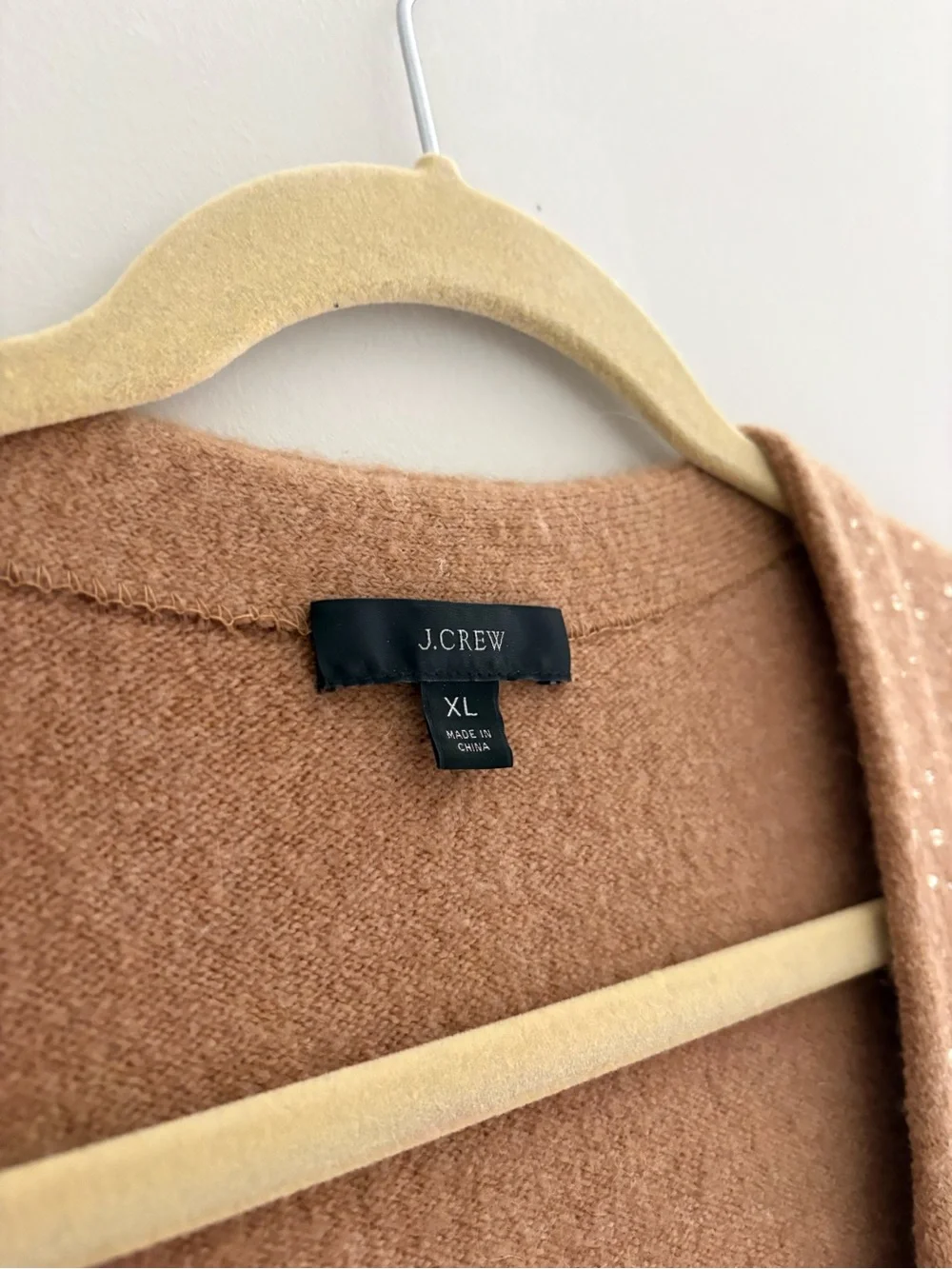 J. Crew V-Neck Sparkle Cardigan Sweater in Supersoft Yarn Wool Blend Size XL